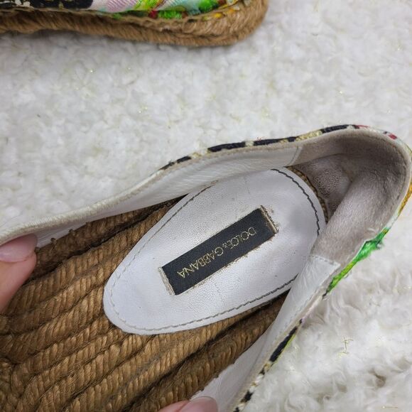 Dolce & Gabbana Multi Pattern Multi Color Brocade Canvas Espadrilles sz 39 - Picture 5 of 7